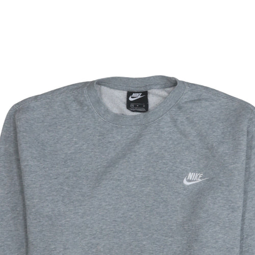 Nike Men's Grey Crew Neck Logo Sweatshirt M Regular Fit Pullover