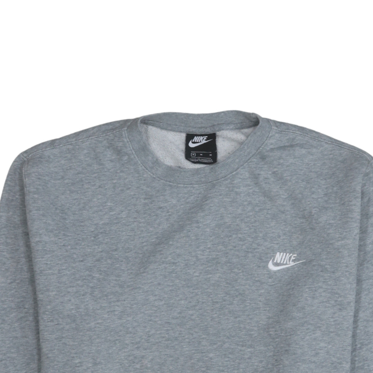 Nike Men's Grey Crew Neck Logo Sweatshirt M Regular Fit Pullover
