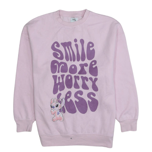 Disney x Primark Women Pink XS Pullover Sweatshirt Stitch Print