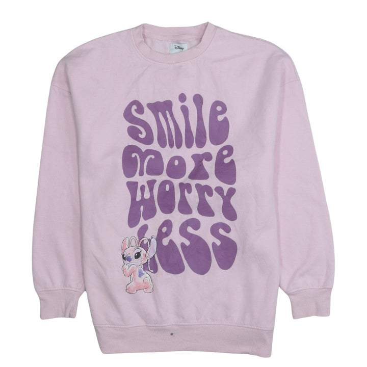 Disney x Primark Women Pink XS Pullover Sweatshirt Stitch Print
