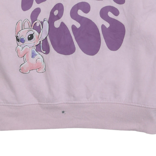 Disney x Primark Women Pink XS Pullover Sweatshirt Stitch Print