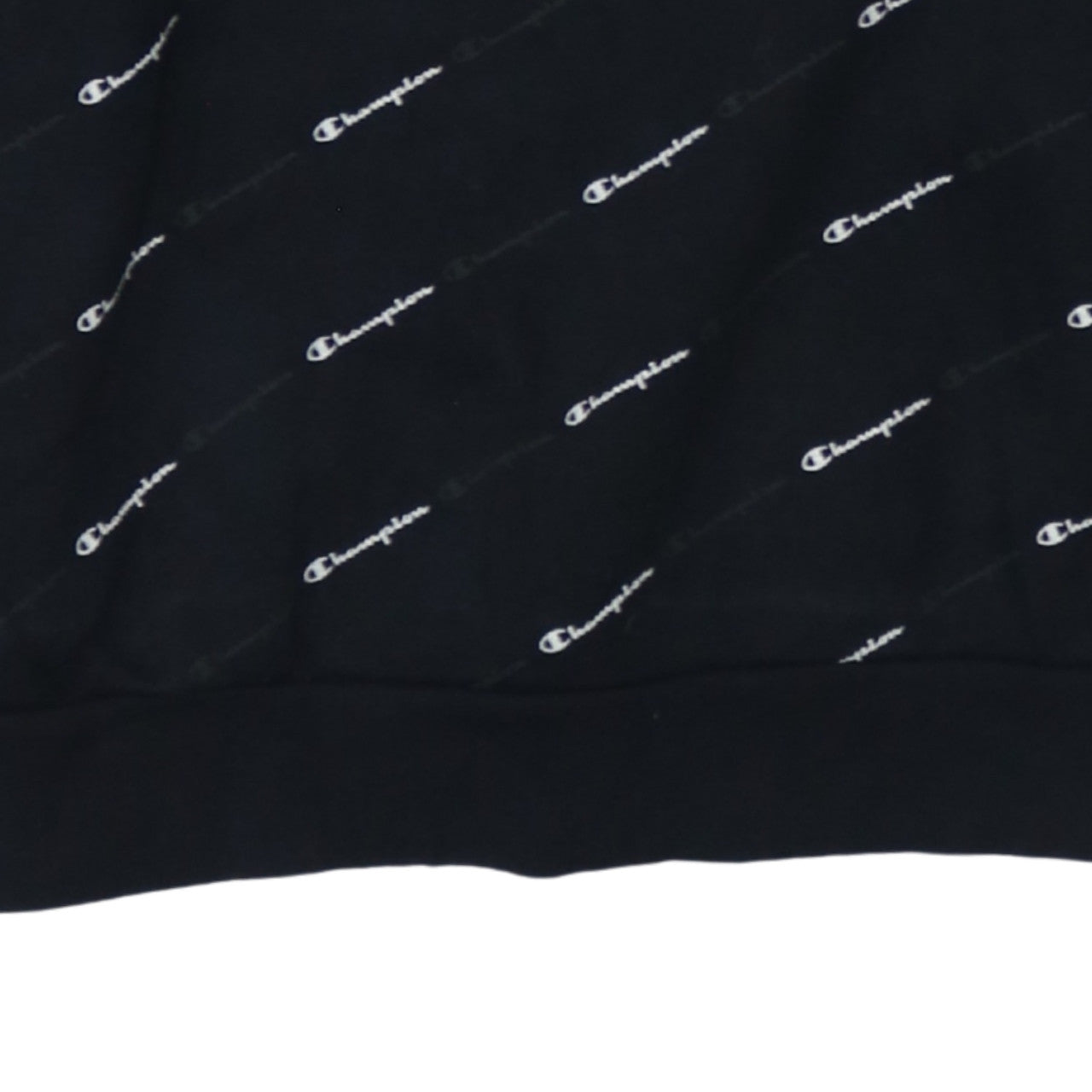 Champion Men's Black Small Crew Neck Logo Sweatshirt