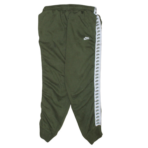 Nike Men's Green Track Pants L Side Stripe Cotton Blend