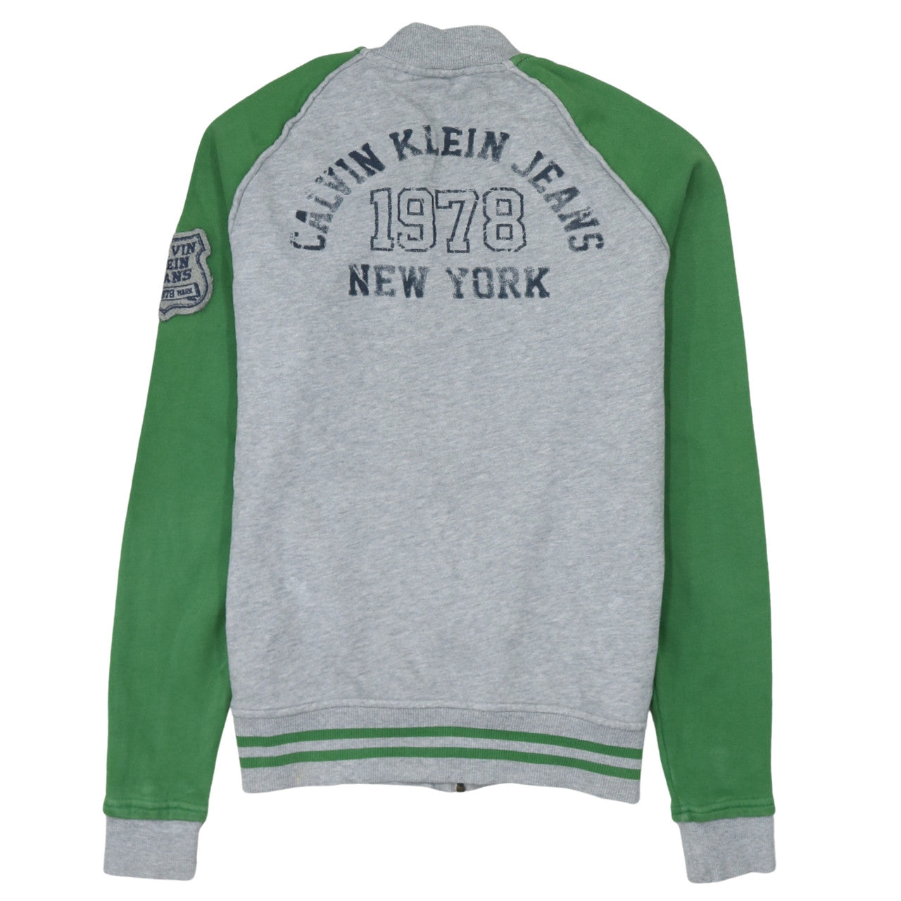 Calvin Klein Jeans Men's Grey & Green Full Zip Sweatshirt S