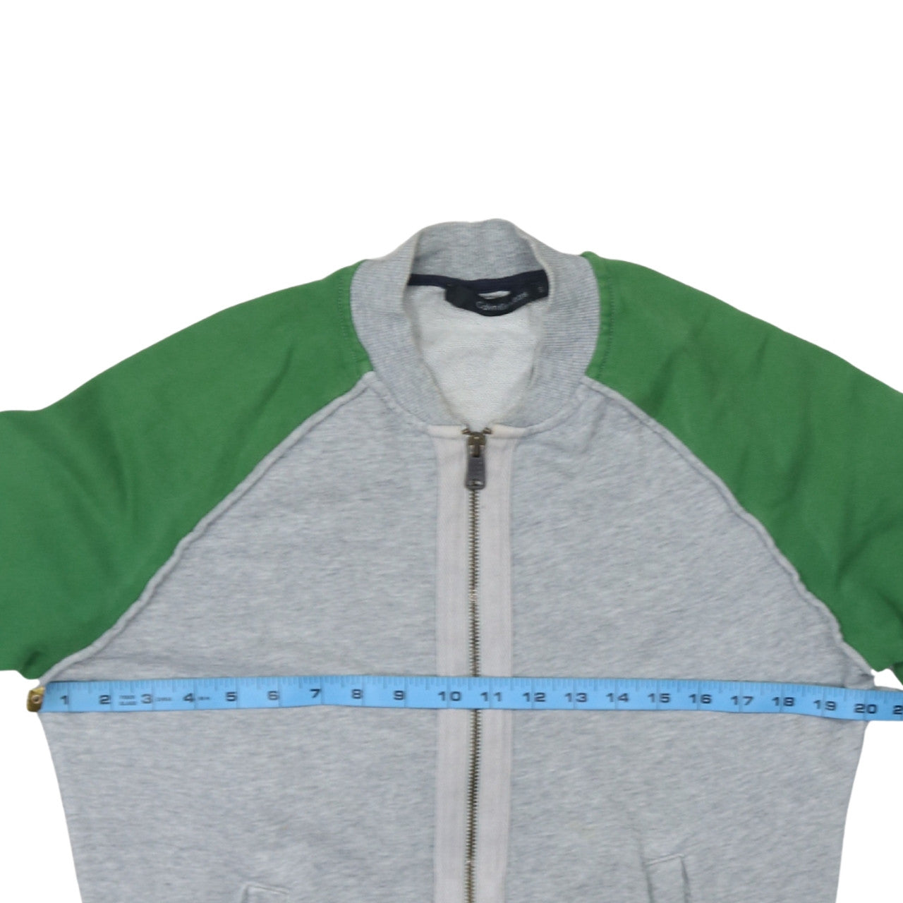 Calvin Klein Jeans Men's Grey & Green Full Zip Sweatshirt S