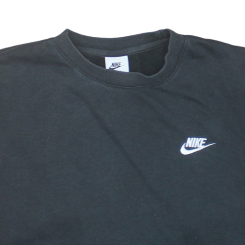 Nike Men's Black Small Classic Crew Neck Fleece Sweatshirt