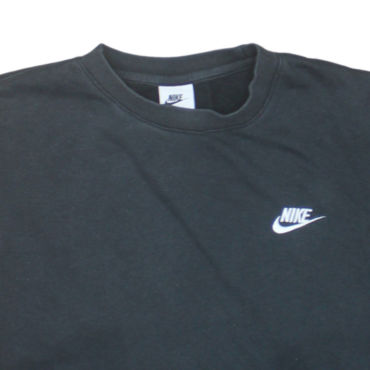 Nike Men's Black Small Classic Crew Neck Fleece Sweatshirt