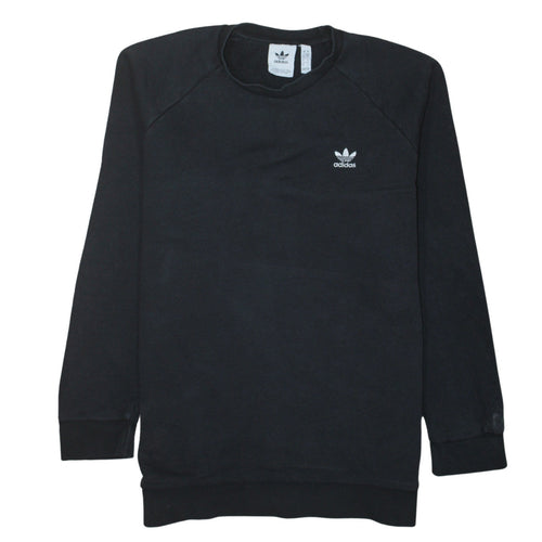 Adidas Mens Black Long Sleeve Crew Neck Pullover Sweatshirt L