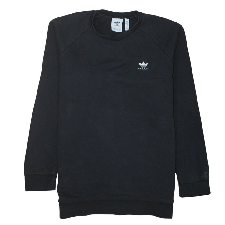 Adidas Mens Black Long Sleeve Crew Neck Pullover Sweatshirt L