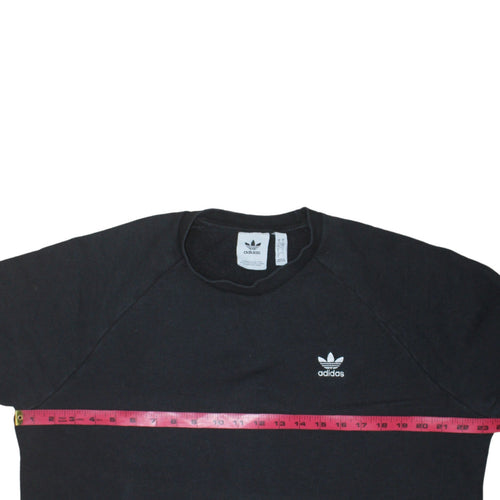 Adidas Mens Black Long Sleeve Crew Neck Pullover Sweatshirt L