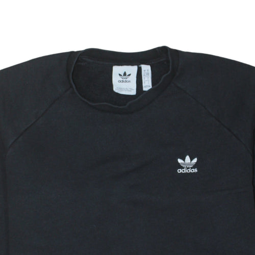 Adidas Mens Black Long Sleeve Crew Neck Pullover Sweatshirt L