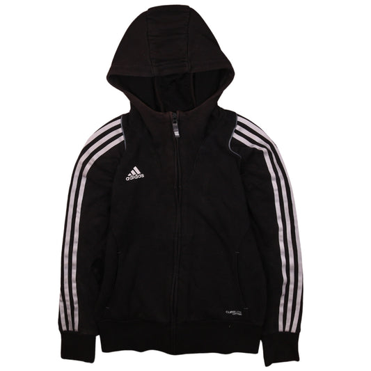 Adidas Womens Black Full Zip Hoodie Size 10 Pink Boxing Cuffed Sportswear