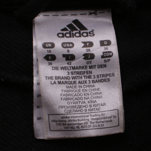 Adidas Womens Black Full Zip Hoodie Size 10 Pink Boxing Cuffed Sportswear