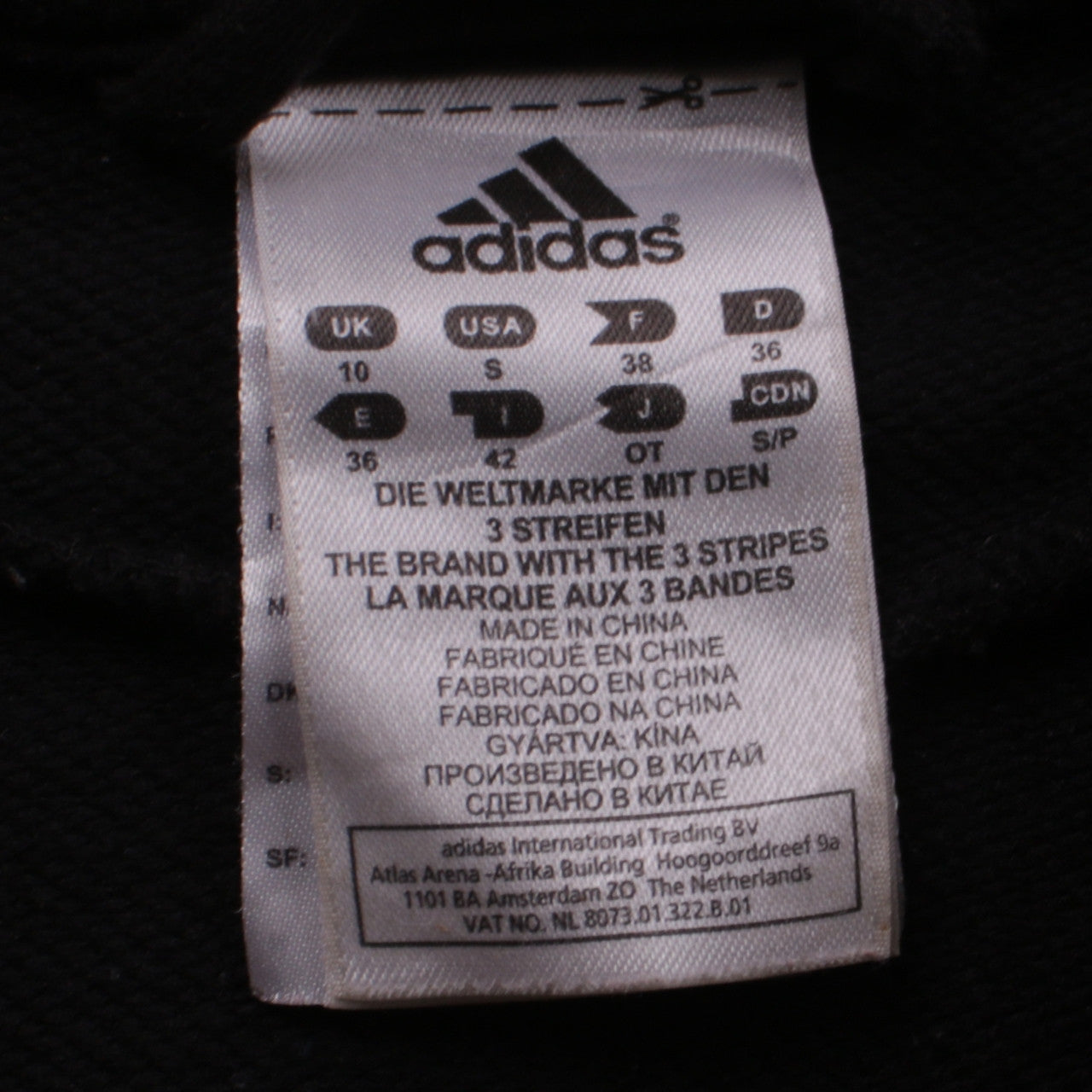 Adidas Womens Black Full Zip Hoodie Size 10 Pink Boxing Cuffed Sportswear