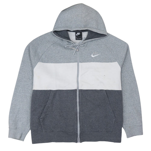 Nike Men's Grey Colour Block Full Zip Hoodie XXL
