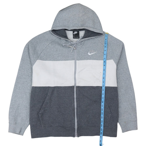 Nike Men's Grey Colour Block Full Zip Hoodie XXL