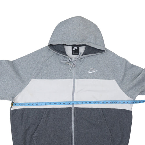 Nike Men's Grey Colour Block Full Zip Hoodie XXL