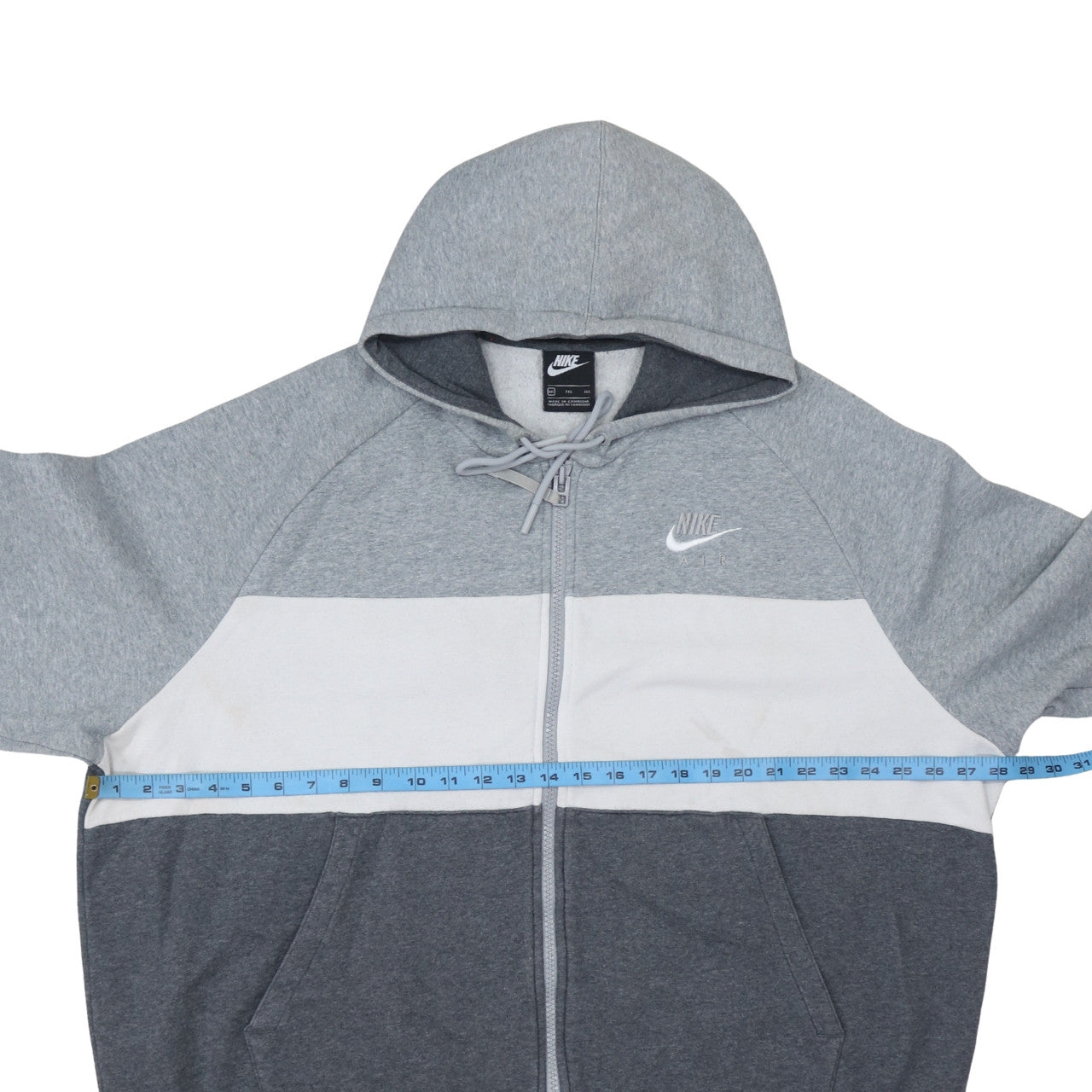 Nike Men's Grey Colour Block Full Zip Hoodie XXL