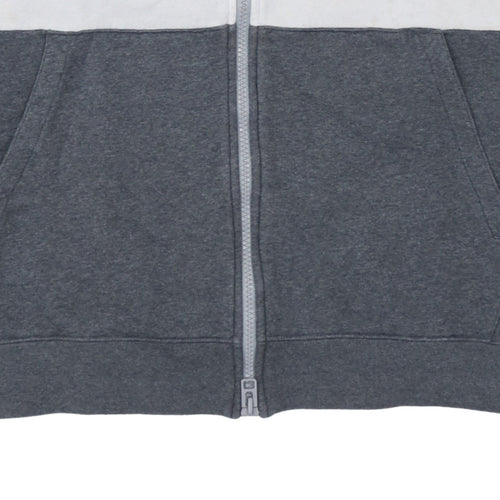Nike Men's Grey Colour Block Full Zip Hoodie XXL