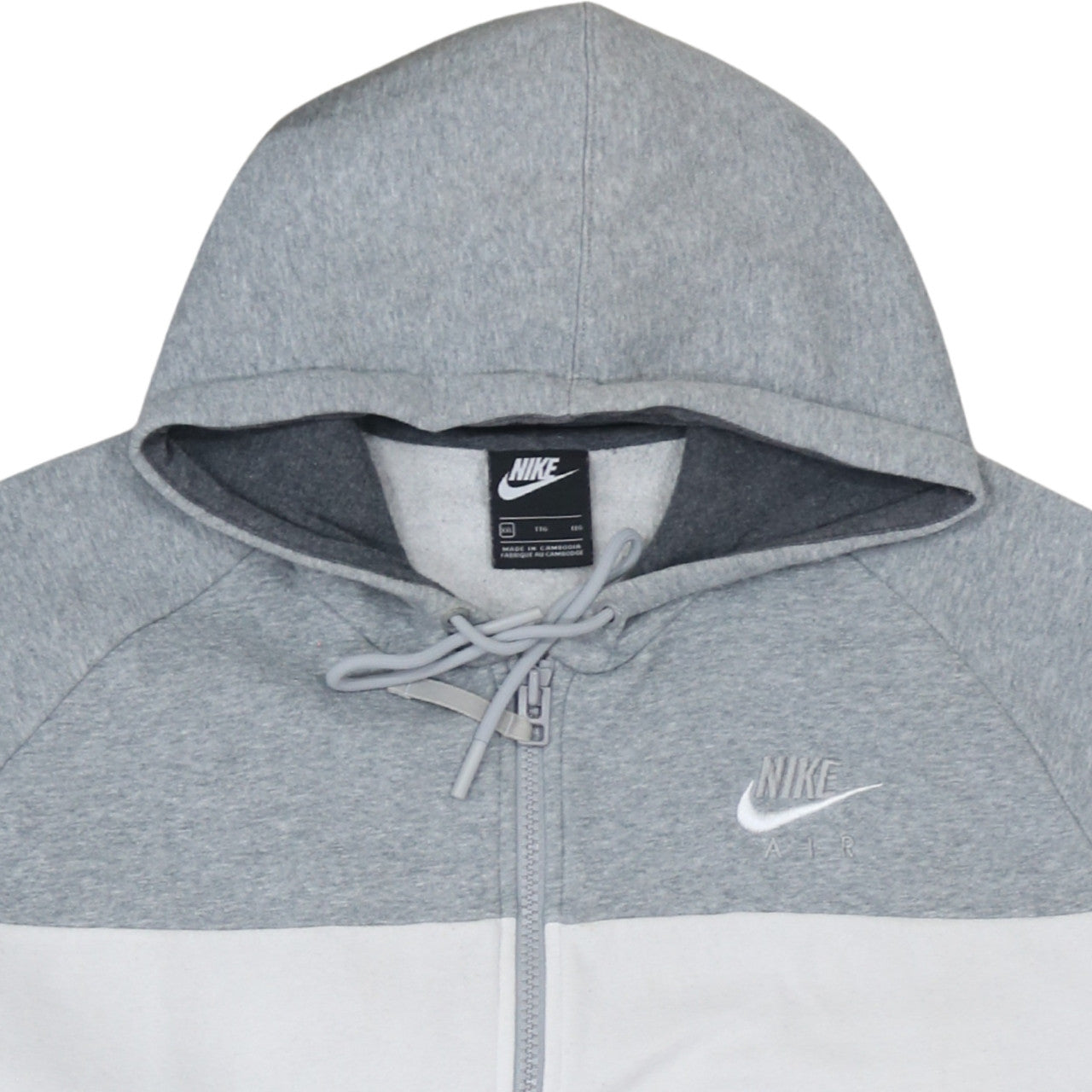 Nike Men's Grey Colour Block Full Zip Hoodie XXL