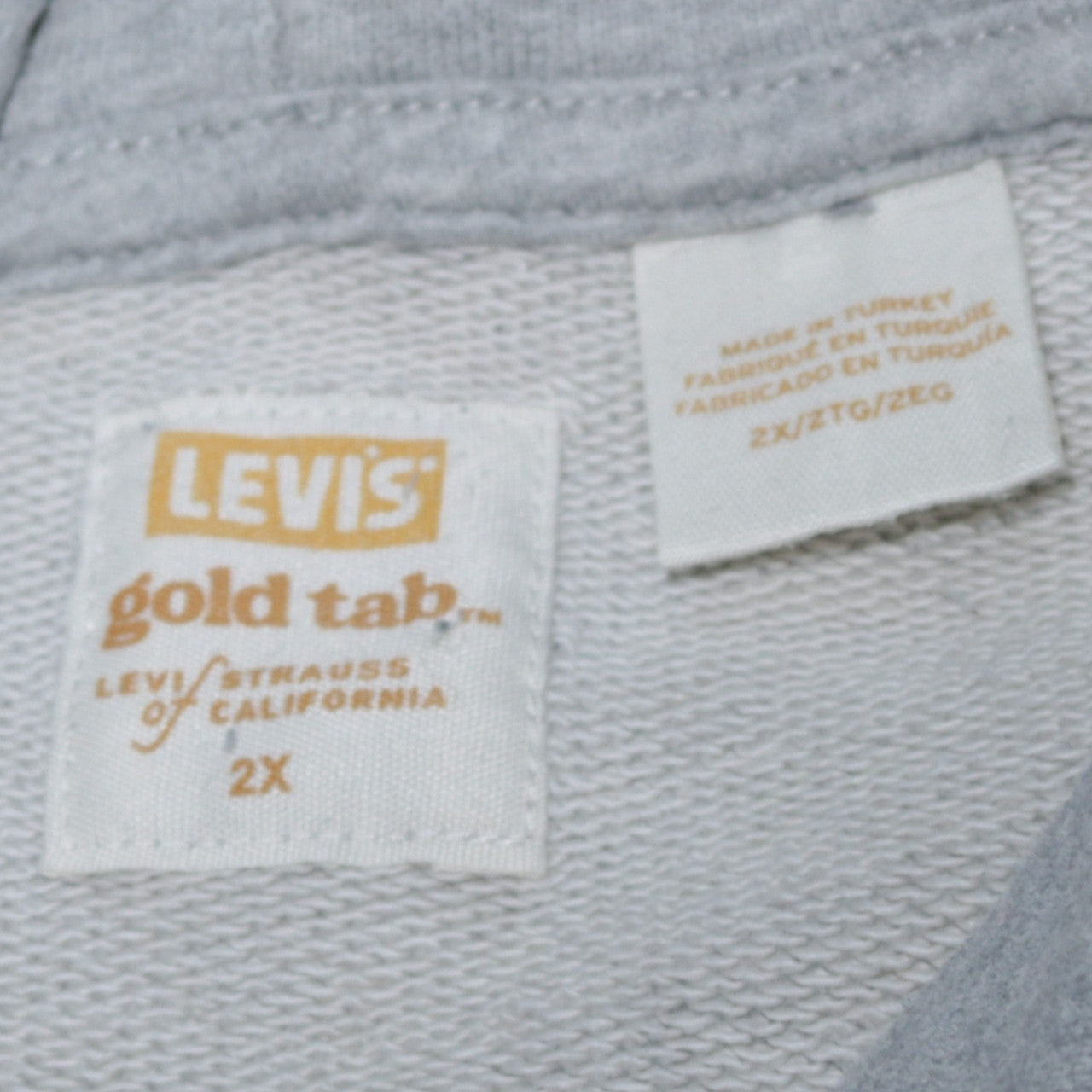Levi's Gold Tab Men's Grey 2XL Pullover Hoodie Fleece