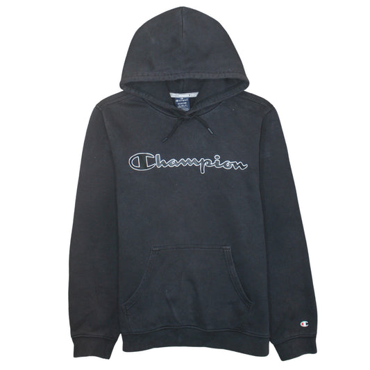 Champion Men's Black Medium Pullover Hoodie with Logo