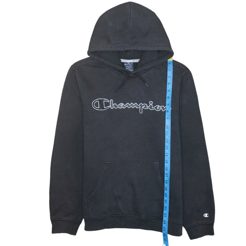 Champion Men's Black Medium Pullover Hoodie with Logo