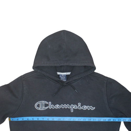 Champion Men's Black Medium Pullover Hoodie with Logo