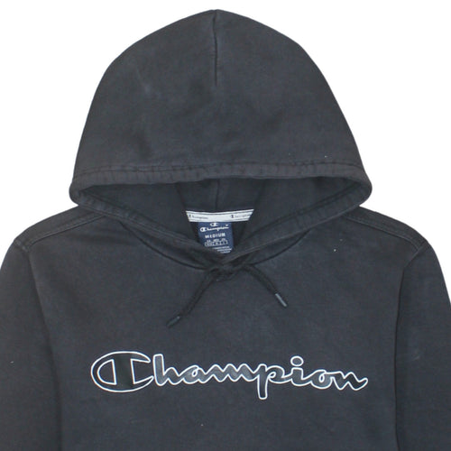 Champion Men's Black Medium Pullover Hoodie with Logo