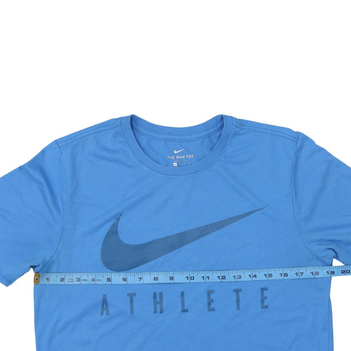 Nike Men's Blue Athletic Fit Dri-Fit Sports Graphic T-Shirt Size M