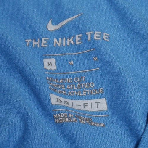Nike Men's Blue Athletic Fit Dri-Fit Sports Graphic T-Shirt Size M