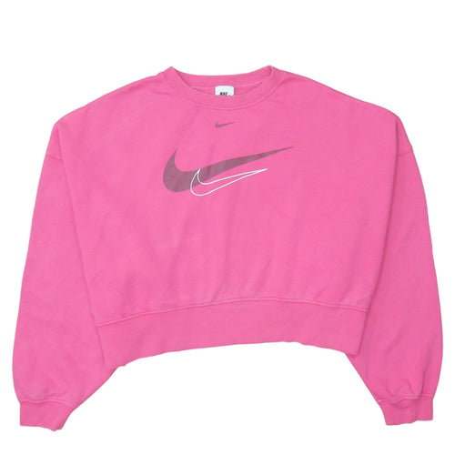 Nike Women’s Pink Loose Fit Crew Neck Pullover Sweatshirt M