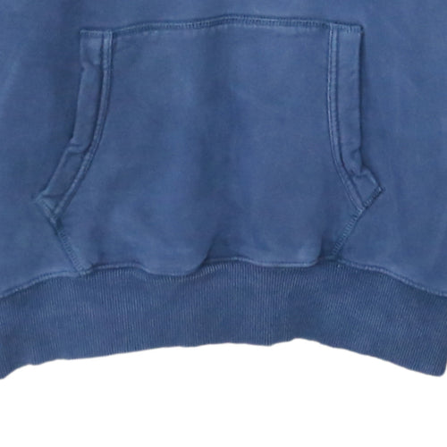 Hilfiger Denim Men's Blue Pullover Hoodie L Cotton Classic Logo