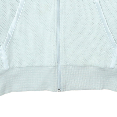 Nike Men's Grey Full Zip Hooded Sweatshirt L Sports Logo