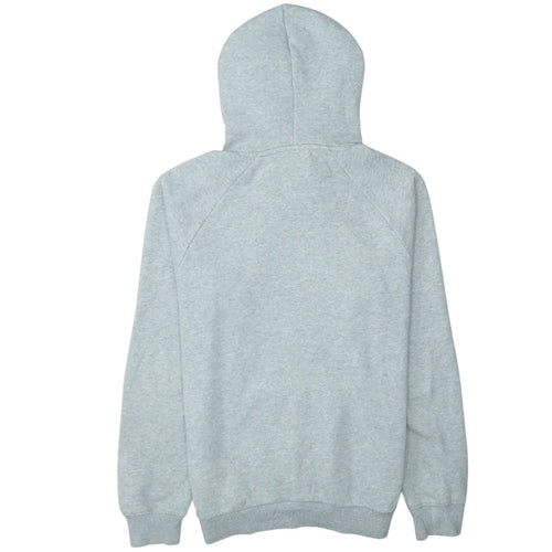 Adidas Men's Grey Pullover Hoodie Small Trefoil Logo Sweatshirt