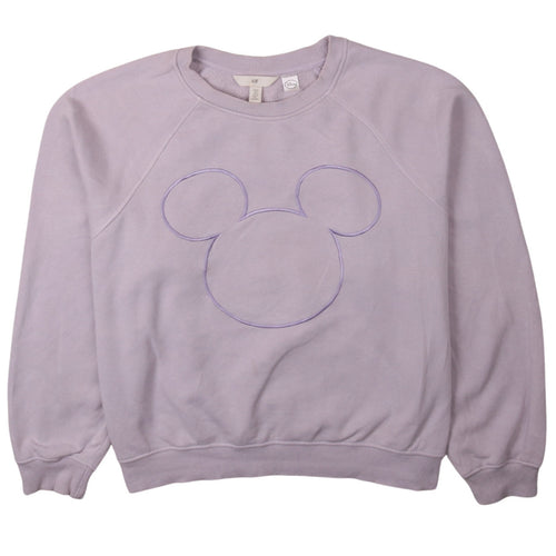 H&M Disney Women Purple Mickey Mouse Sweatshirt Size S Crew Neck Pullover