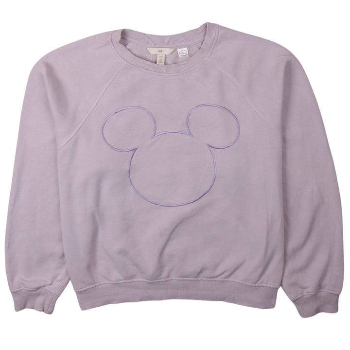 H&M Disney Women Purple Mickey Mouse Sweatshirt Size S Crew Neck Pullover