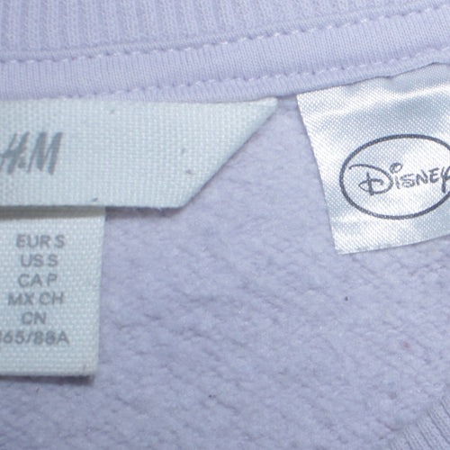 H&M Disney Women Purple Mickey Mouse Sweatshirt Size S Crew Neck Pullover