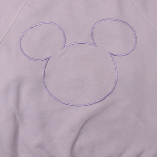 H&M Disney Women Purple Mickey Mouse Sweatshirt Size S Crew Neck Pullover