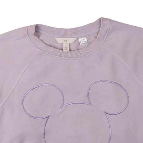 H&M Disney Women Purple Mickey Mouse Sweatshirt Size S Crew Neck Pullover