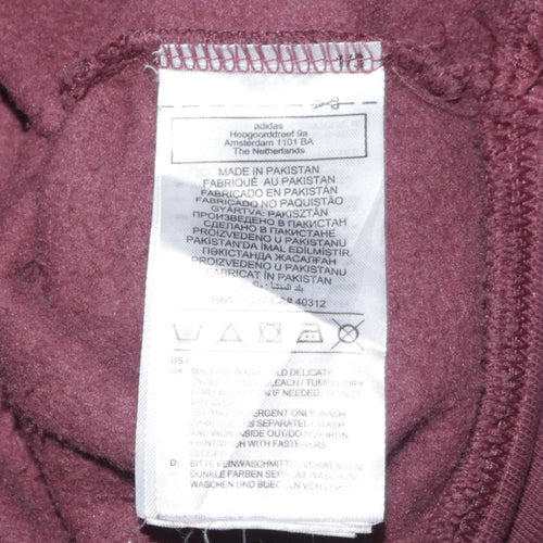Adidas Women Maroon Half Zip Sweatshirt Size 10 Cotton Blend