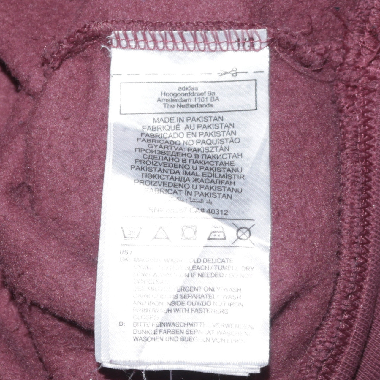 Adidas Women Maroon Half Zip Sweatshirt Size 10 Cotton Blend