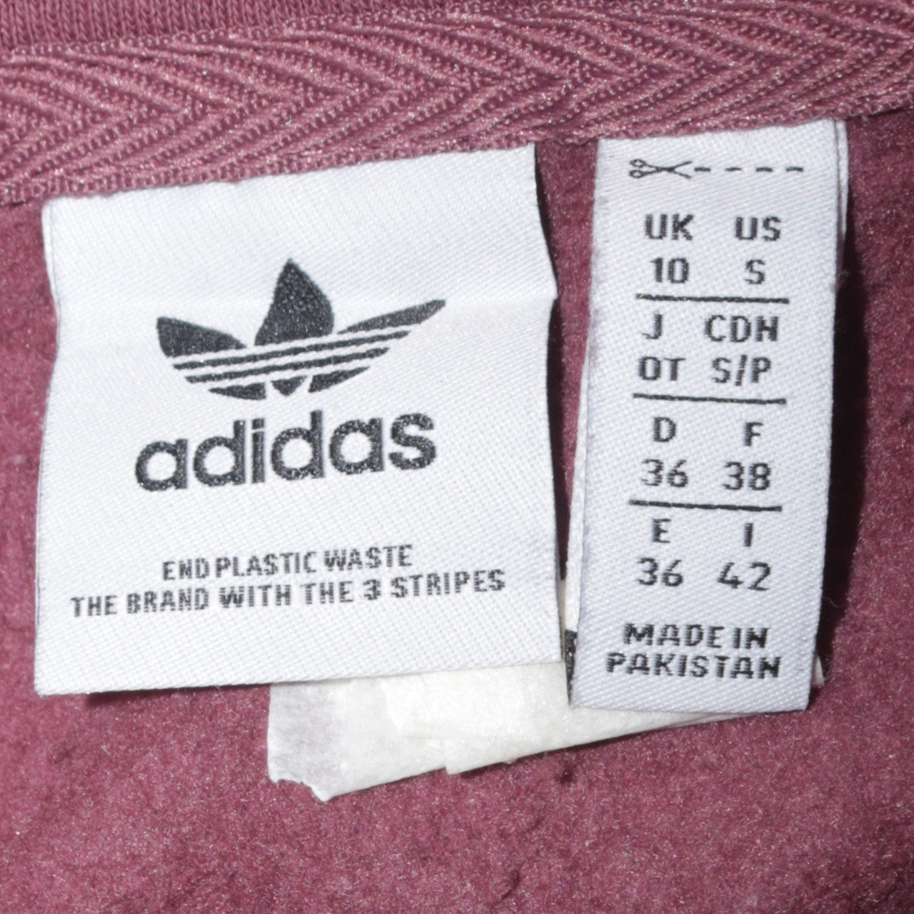Adidas Women Maroon Half Zip Sweatshirt Size 10 Cotton Blend