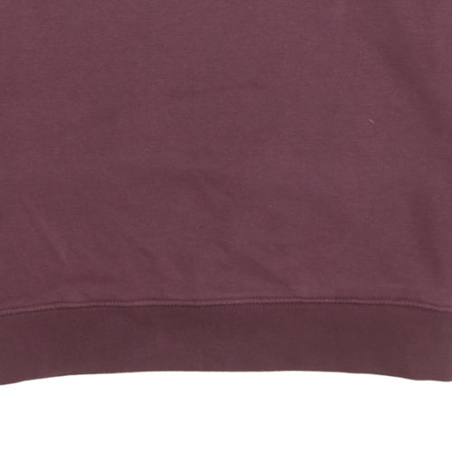 Adidas Women Maroon Half Zip Sweatshirt Size 10 Cotton Blend
