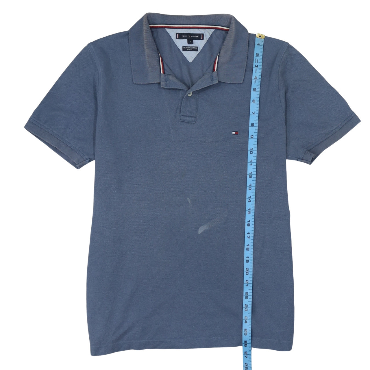 Tommy Hilfiger Men's Blue Slim Fit Cotton Polo Shirt XL