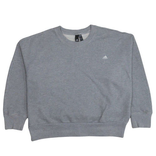 Adidas Women’s Grey XL Crew Neck Pullover Sweatshirt Classic Logo