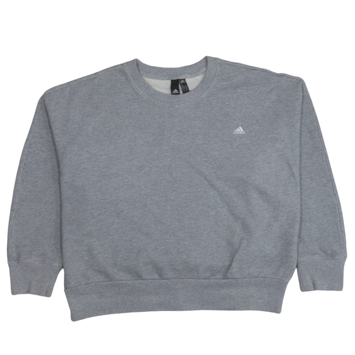 Adidas Women’s Grey XL Crew Neck Pullover Sweatshirt Classic Logo