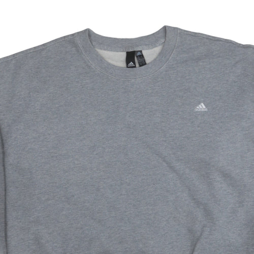 Adidas Women’s Grey XL Crew Neck Pullover Sweatshirt Classic Logo