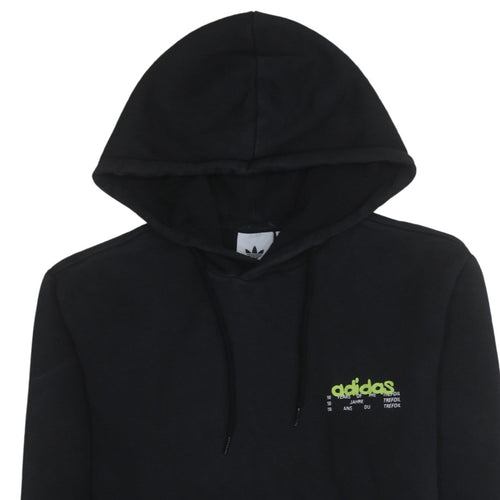 adidas Men's Black Pullover Hoodie Small Graphic Fleece