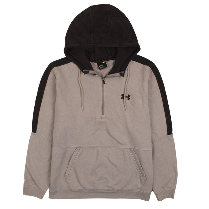 Under Armour Mens Beige 1/2 Zip Hoodie L Regular Fit Sports Fleece